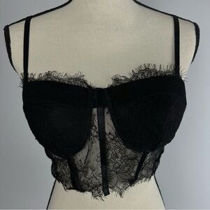 STORY ON sheer lace black padded bustier - size small